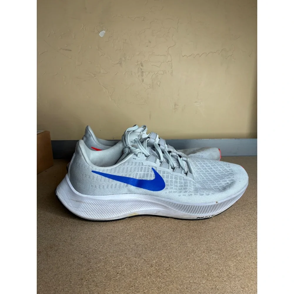 Nike Air Zoom Pegasus 38 Mens Running Shoes Grey Blue Crimson BQ9646-006 Size 10
